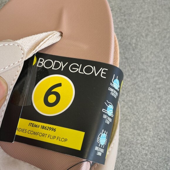 NEW  Body Glove Women's Size 6 Comfort Flip Flops Thong Sandals Beige - Picture 3 of 5